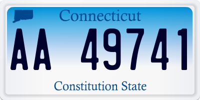 CT license plate AA49741