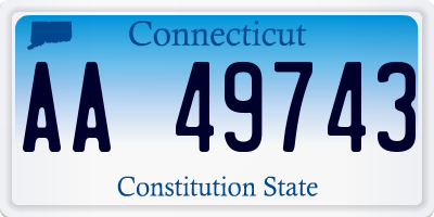 CT license plate AA49743