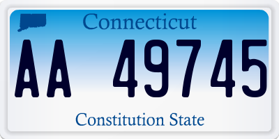 CT license plate AA49745