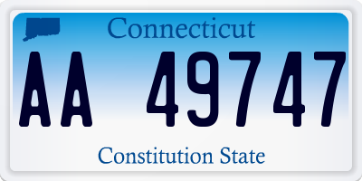 CT license plate AA49747