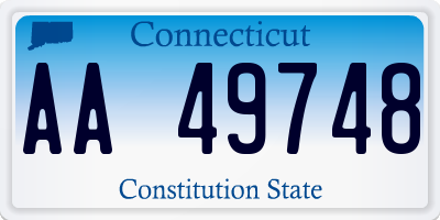 CT license plate AA49748