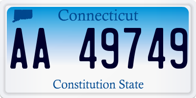 CT license plate AA49749