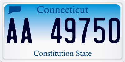 CT license plate AA49750