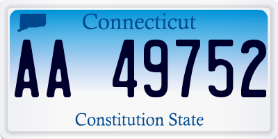 CT license plate AA49752