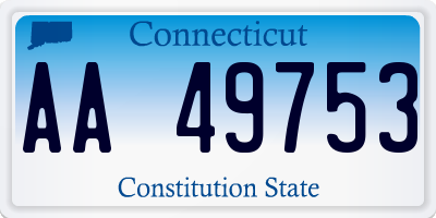 CT license plate AA49753