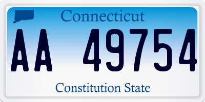 CT license plate AA49754