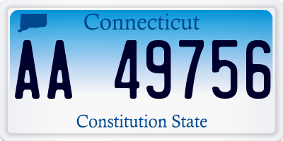 CT license plate AA49756