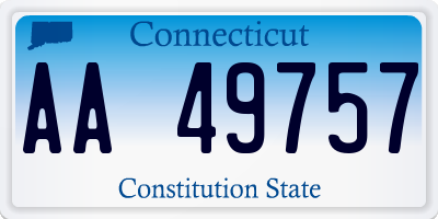 CT license plate AA49757