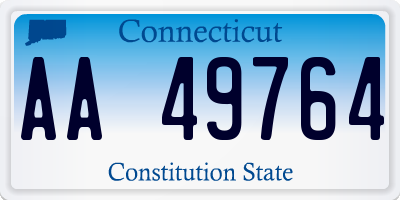 CT license plate AA49764
