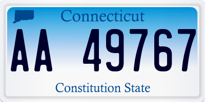 CT license plate AA49767