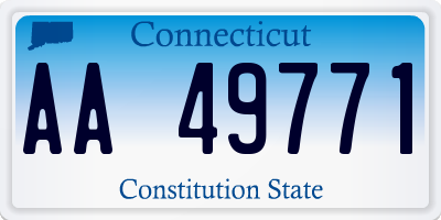CT license plate AA49771
