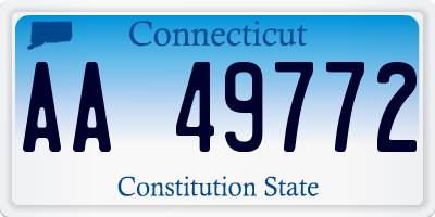 CT license plate AA49772