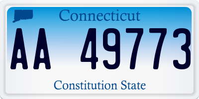 CT license plate AA49773