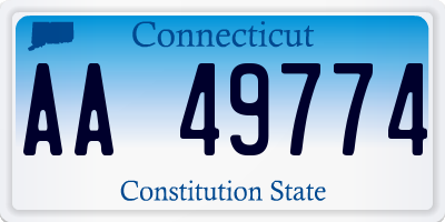 CT license plate AA49774