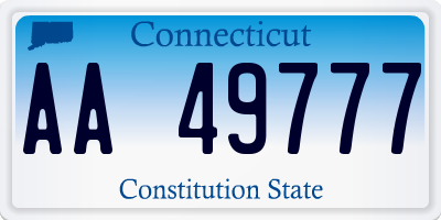 CT license plate AA49777