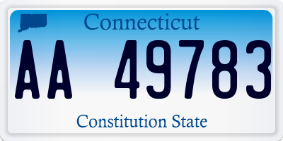 CT license plate AA49783