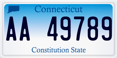 CT license plate AA49789