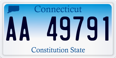 CT license plate AA49791