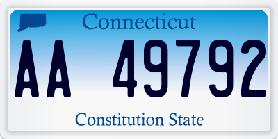 CT license plate AA49792