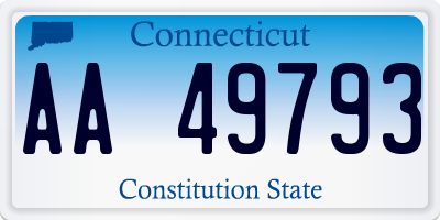 CT license plate AA49793