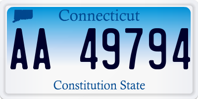 CT license plate AA49794