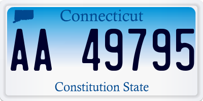 CT license plate AA49795