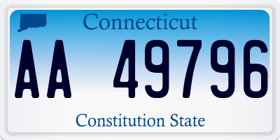 CT license plate AA49796