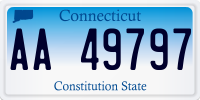 CT license plate AA49797