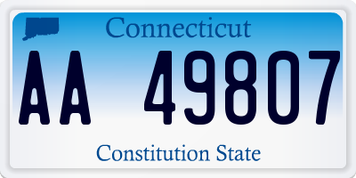 CT license plate AA49807