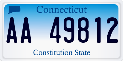 CT license plate AA49812