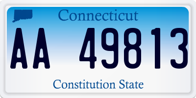 CT license plate AA49813