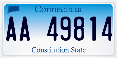 CT license plate AA49814