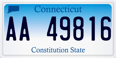 CT license plate AA49816