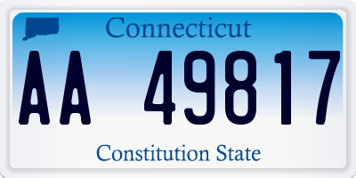 CT license plate AA49817