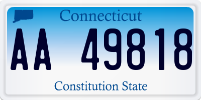 CT license plate AA49818