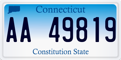 CT license plate AA49819