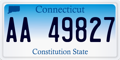 CT license plate AA49827