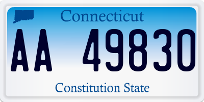 CT license plate AA49830