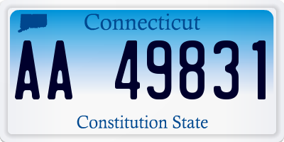 CT license plate AA49831