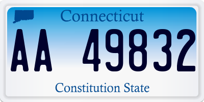 CT license plate AA49832