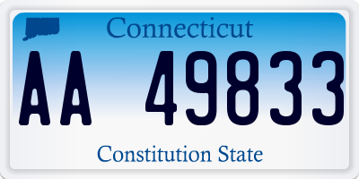 CT license plate AA49833