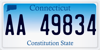 CT license plate AA49834