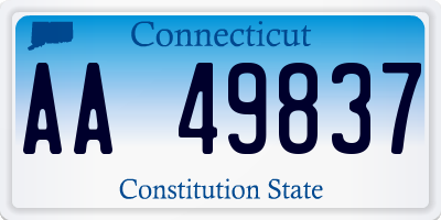 CT license plate AA49837