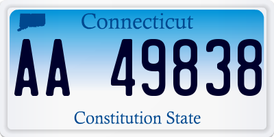 CT license plate AA49838