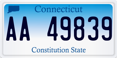 CT license plate AA49839