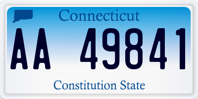 CT license plate AA49841