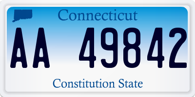 CT license plate AA49842