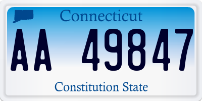 CT license plate AA49847