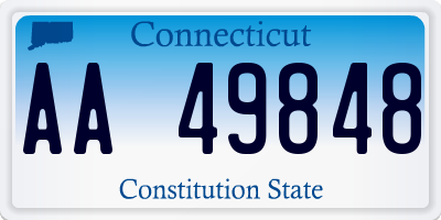 CT license plate AA49848