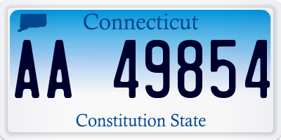 CT license plate AA49854